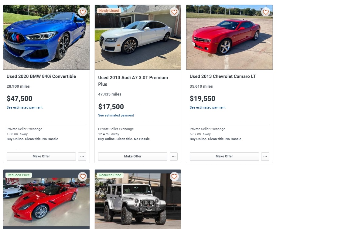 Private Cars Listings 2